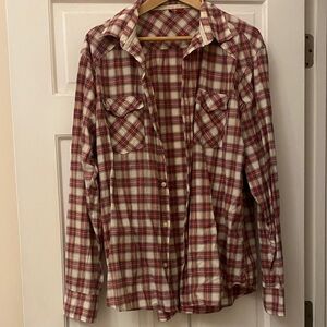 5/48 Red and White Plaid Casual Shirt